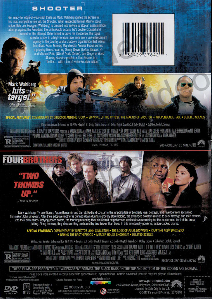 Double Feature: Shooter / Four Brothers (DVD, 2 Disc Set)