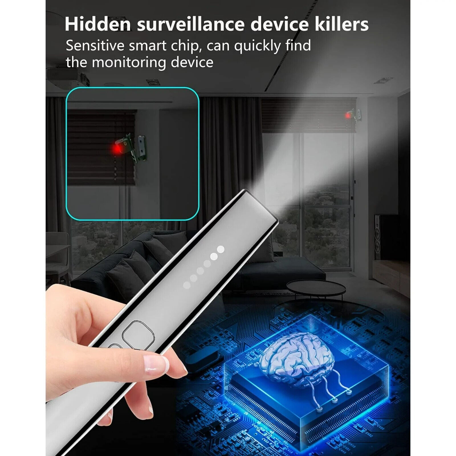 Intelligence Detector for Hotel, Car, Rental, Anti Spy Device Detect Cameras/GPS