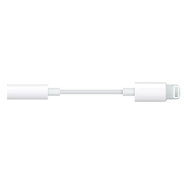 Genuine Apple - MMX62AM/A Lightning to 3.5mm Audio Adapter - White