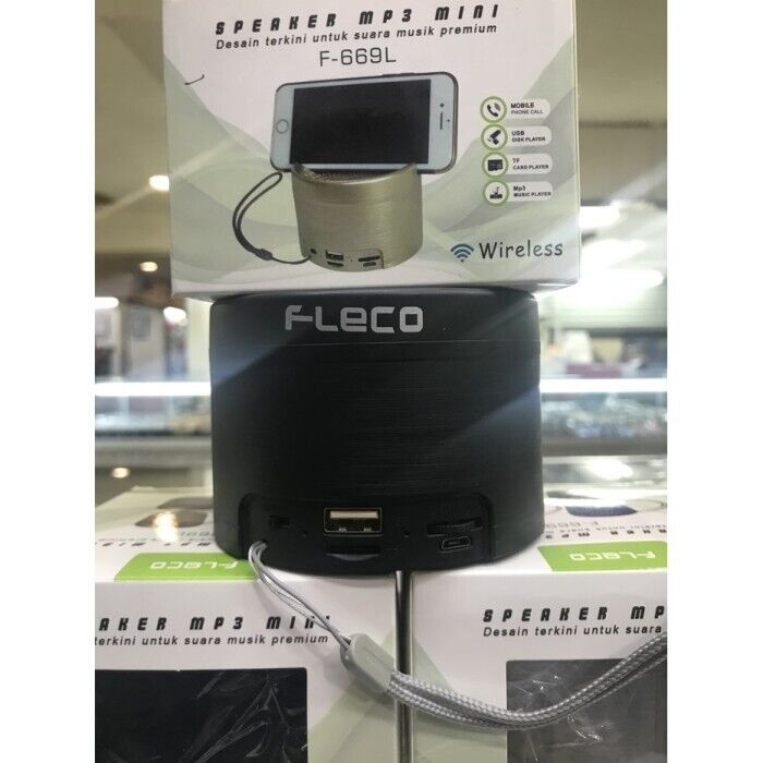 Fleco Speaker MP3 Mini Bluetooth USB Mobile Phone Call F-669L, BLUE