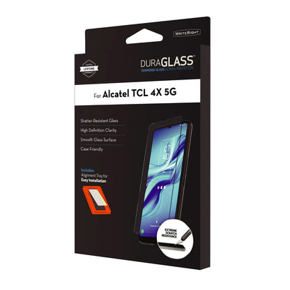 New Alcatel TCL 4X 5G: DuraGlass Tempered Glass Screen Protector | PACK OF THREE