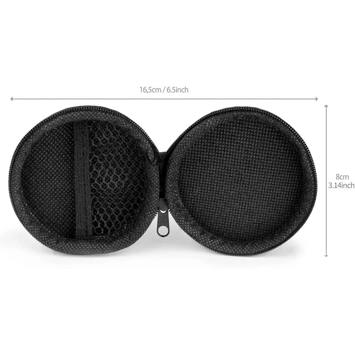 Set of 2 (1 Black,1 Blue)Earbud/Headphone Hard Protective Carrying Case w/Zipper