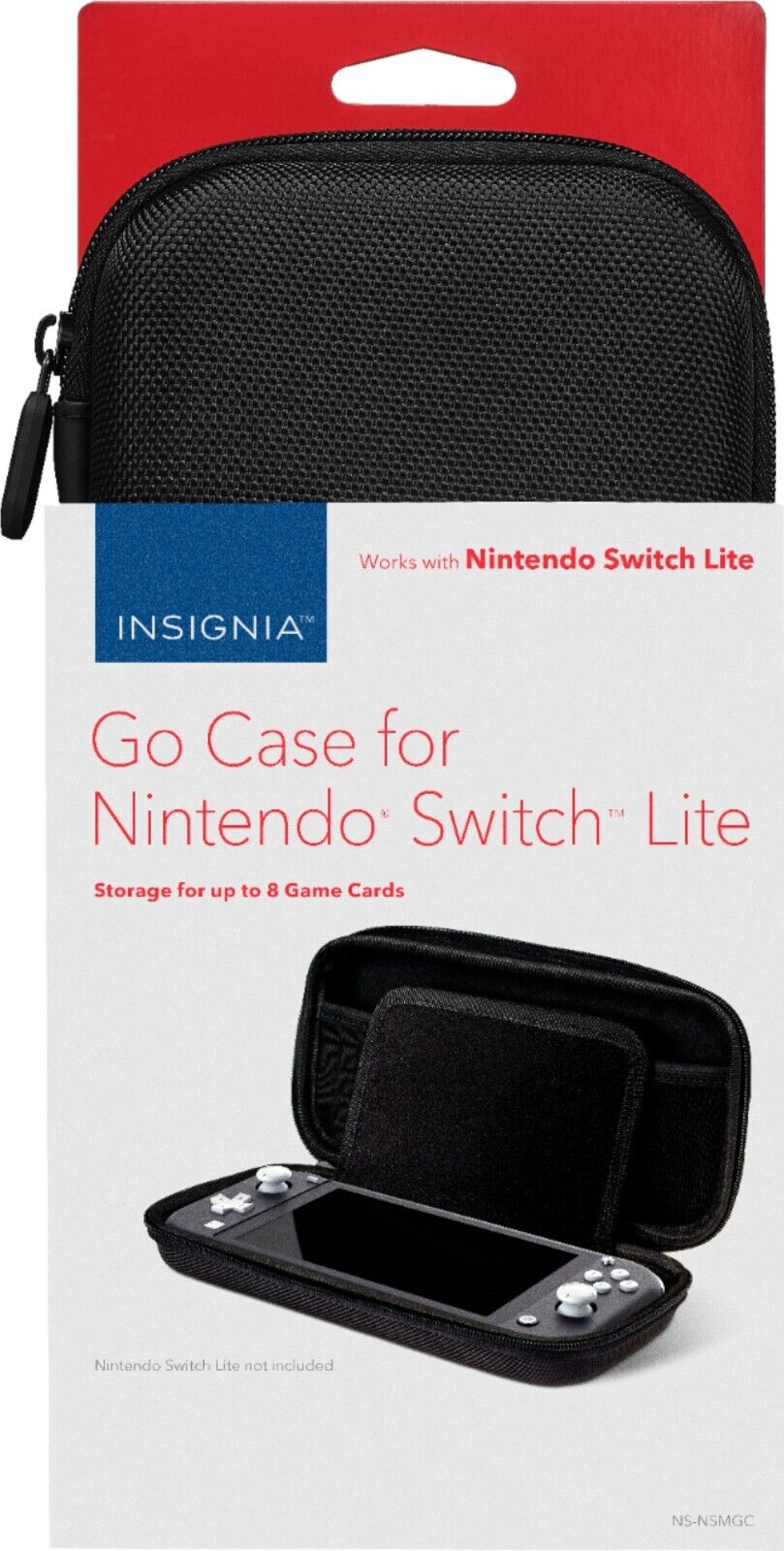 Insignia Go Case for Nintendo Switch Lite Black Carrying Case NS-NSMGC-C