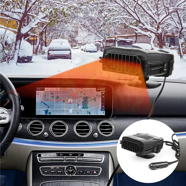 R803 12V Car Dashboard Heating Fan Windshield Defrosting Defogging Heater- Black