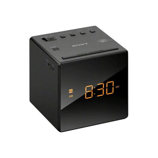 Sony -Dual Alarm Clock Radio (Black) Wake to Radio, Buzzer or Gradual Wake Alarm