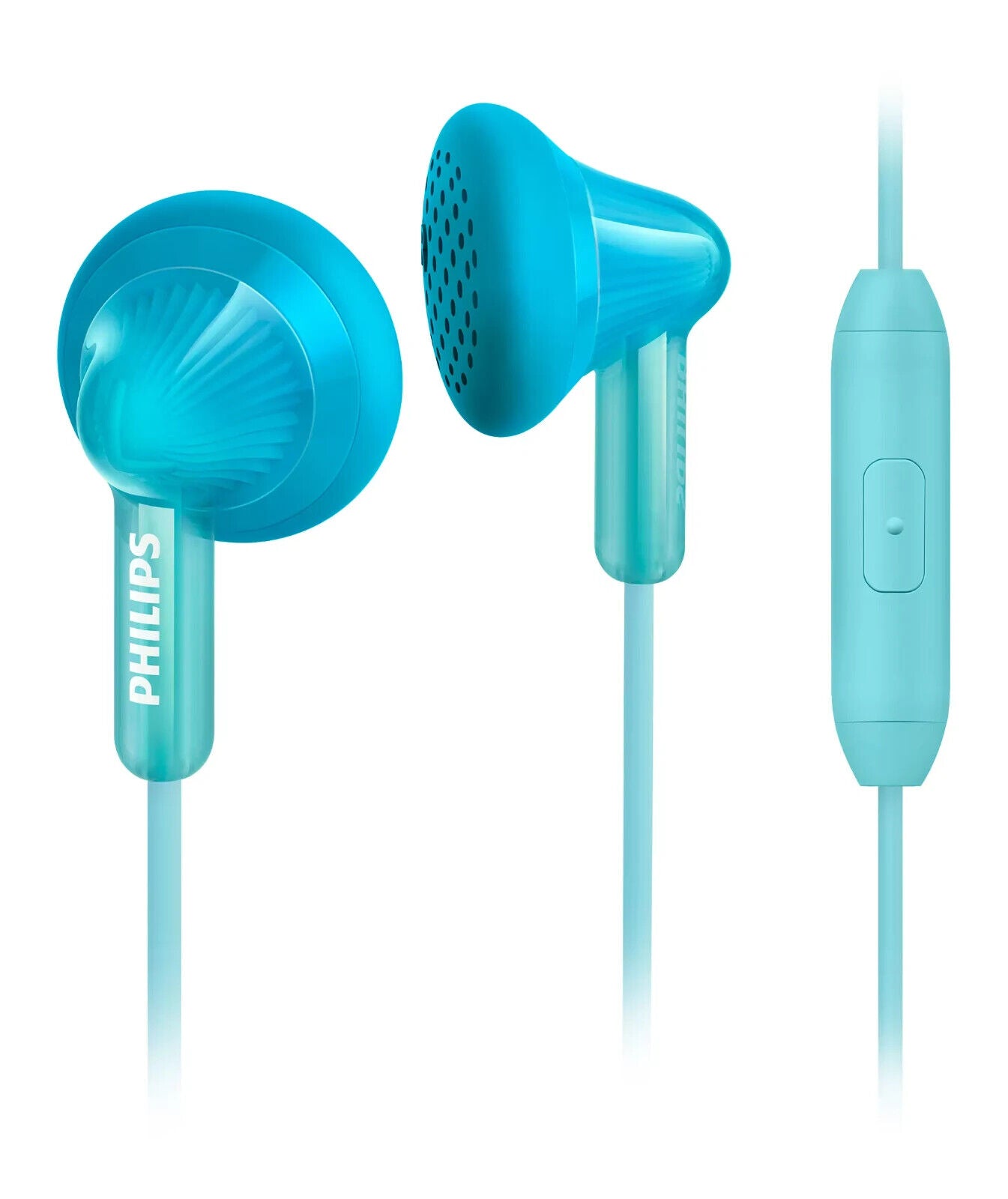 Philips ClearTones UpBeat In-Ear Headphones w/ Mic, Bass & Control, Teal - NEW