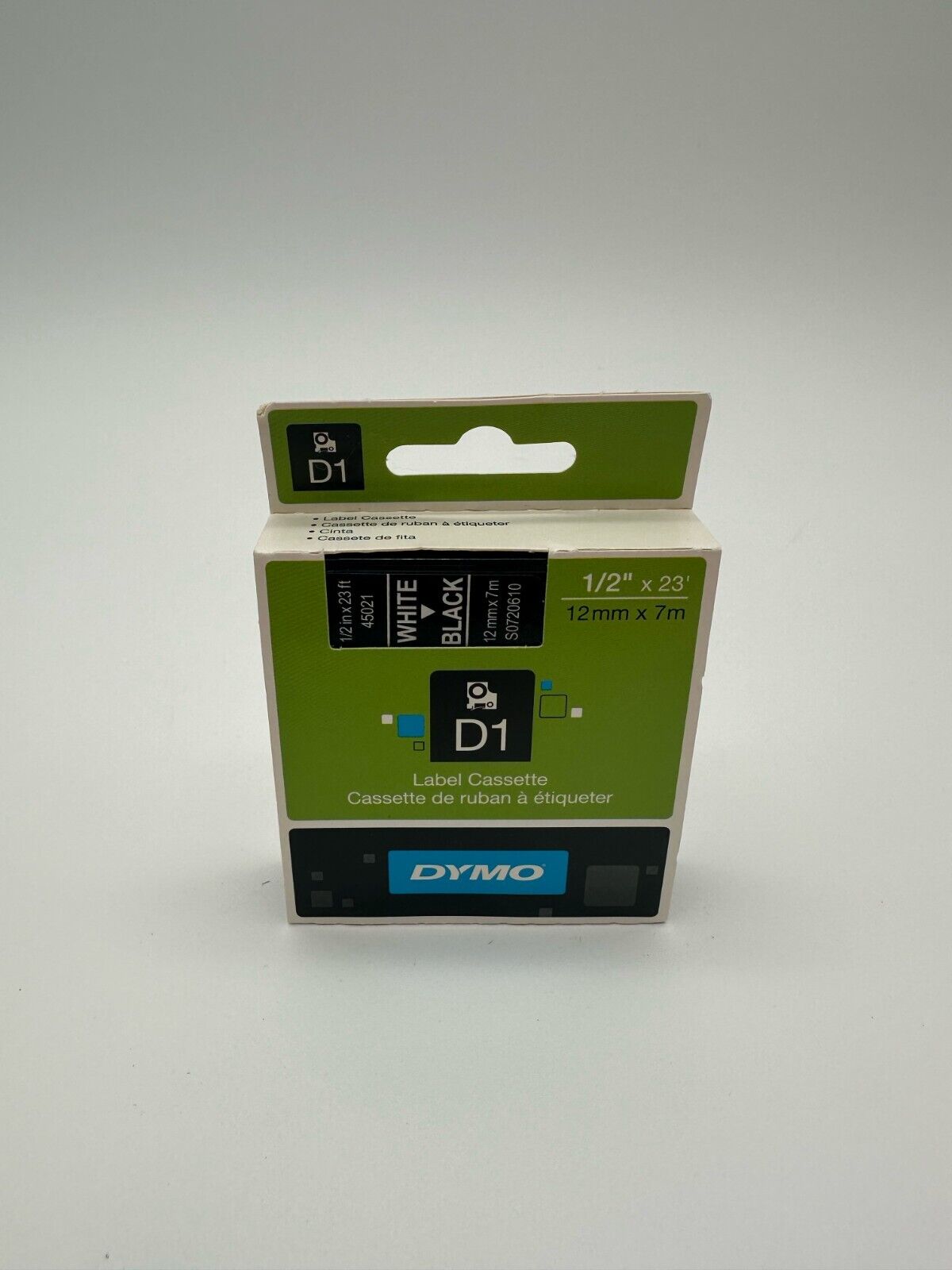 Dymo D1 Electronic Tape Cartridge, Label Cassette - DYM45021- OPEN BOX