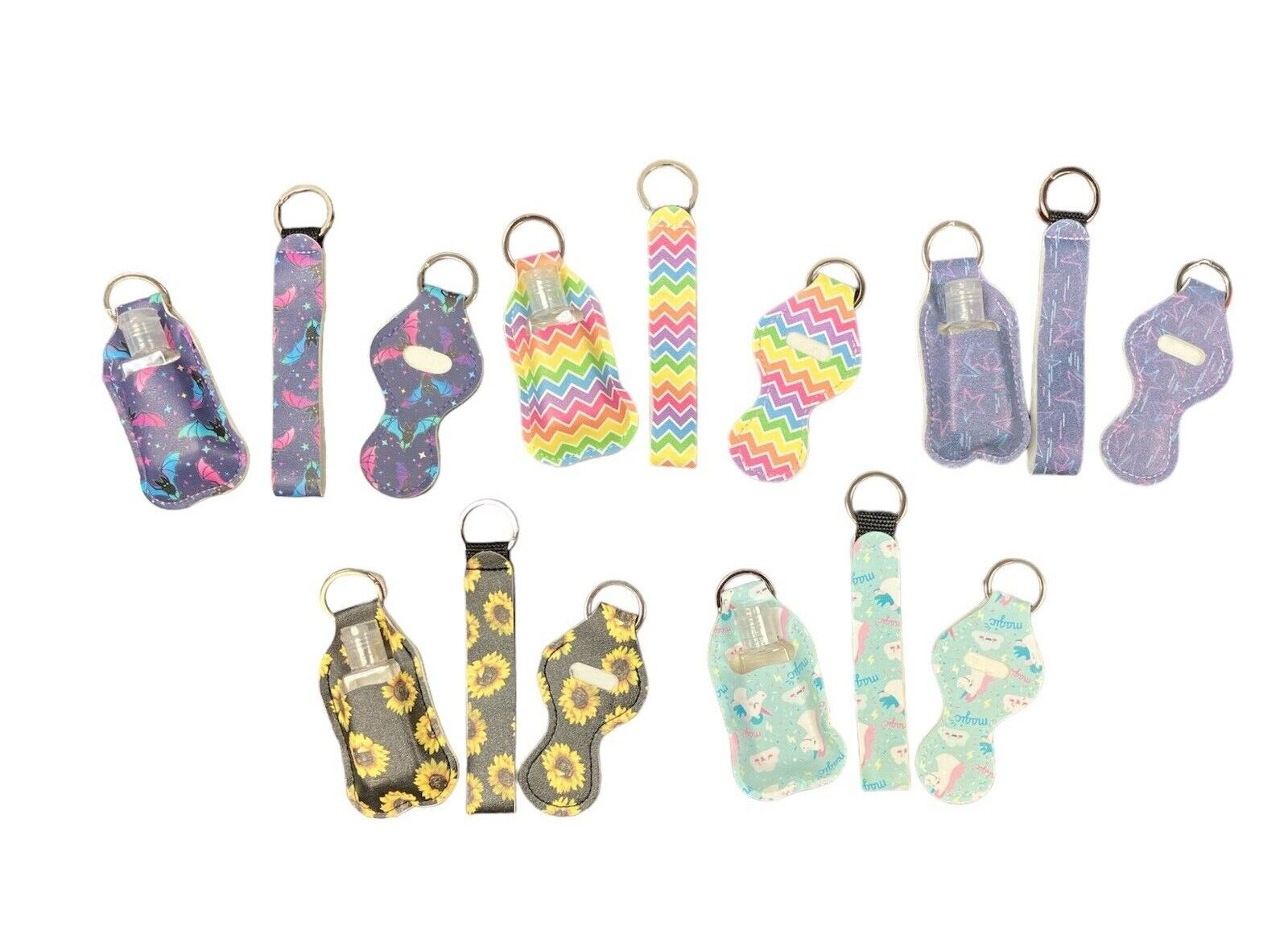 Decortive Keychain with Refillable Hand Sanitizer Bottle, Travel Key Chain Women