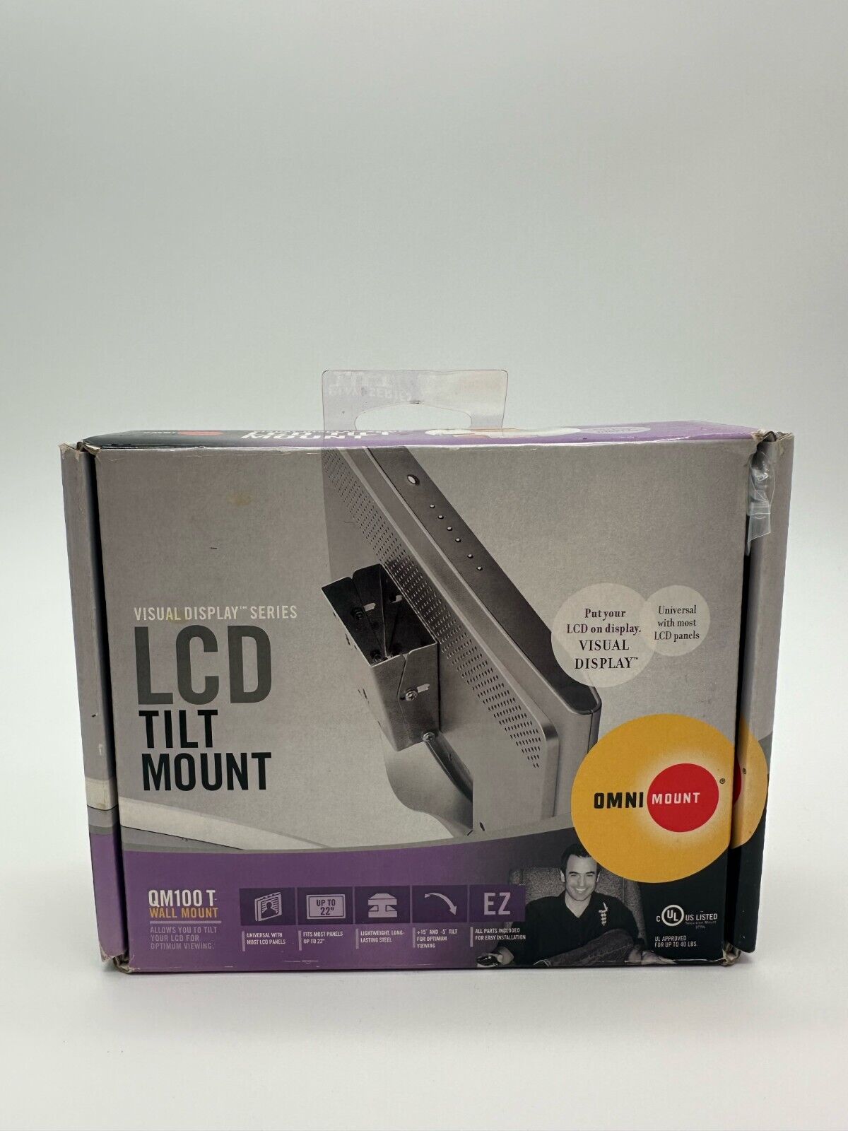 Omnimount QM100 T LCD Tilt TV Monitor Wall Mount 13-26" Flat Panel NEW