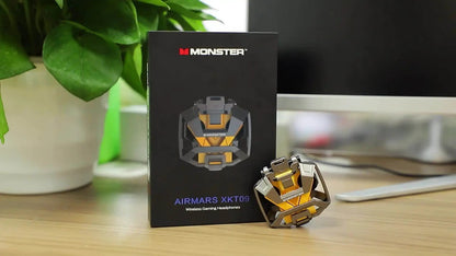 Monster AirMars XKT09 Wireless Gaming Headphones w/ Bluetooth, Yellow - NEW!