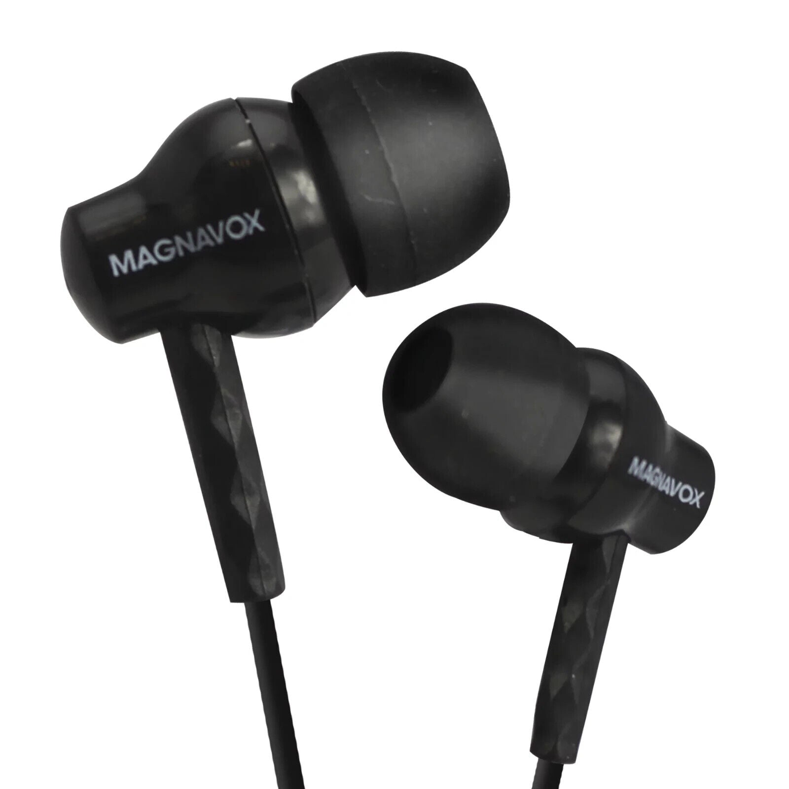 Magnavox Shuffle+ In Ear Headphones w/ Handsfree Mic & Music Ctrl, Black - NEW