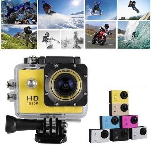 1080p HD Sports Cam Action Camera Wide Angle Lens Waterproof 30m Loop Recording