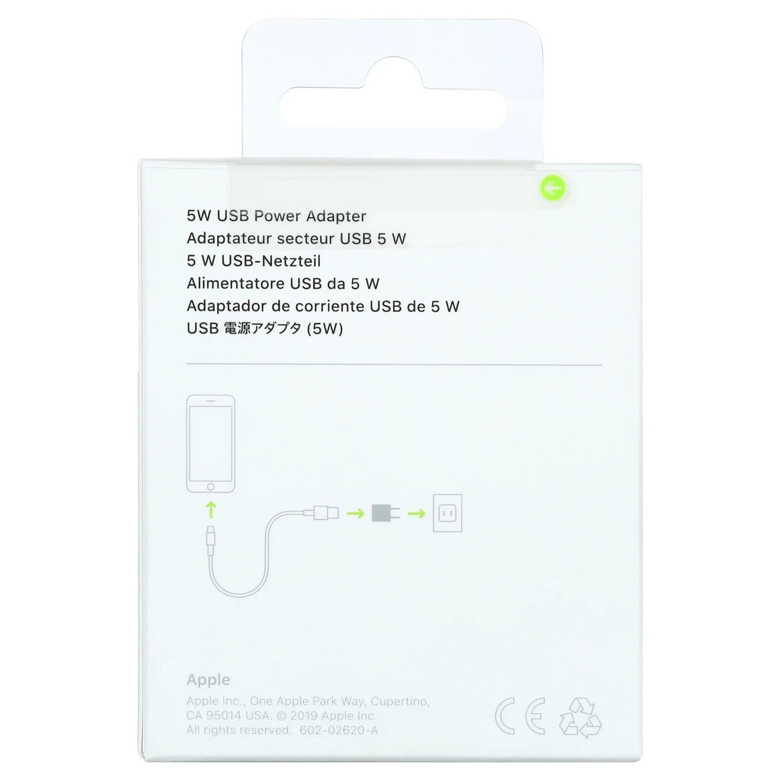 Apple USB Power Adapter-Original Apple charger USB cable sold separately 5W App