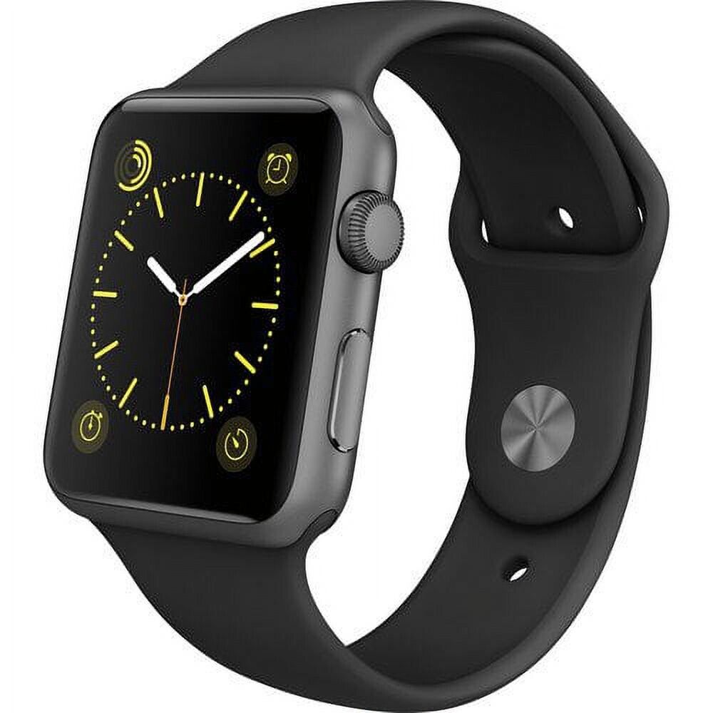 Apple Watch Sport Band 42mm S/M & M/L - 3C633AM/A - Black W/ Space Gray Pin