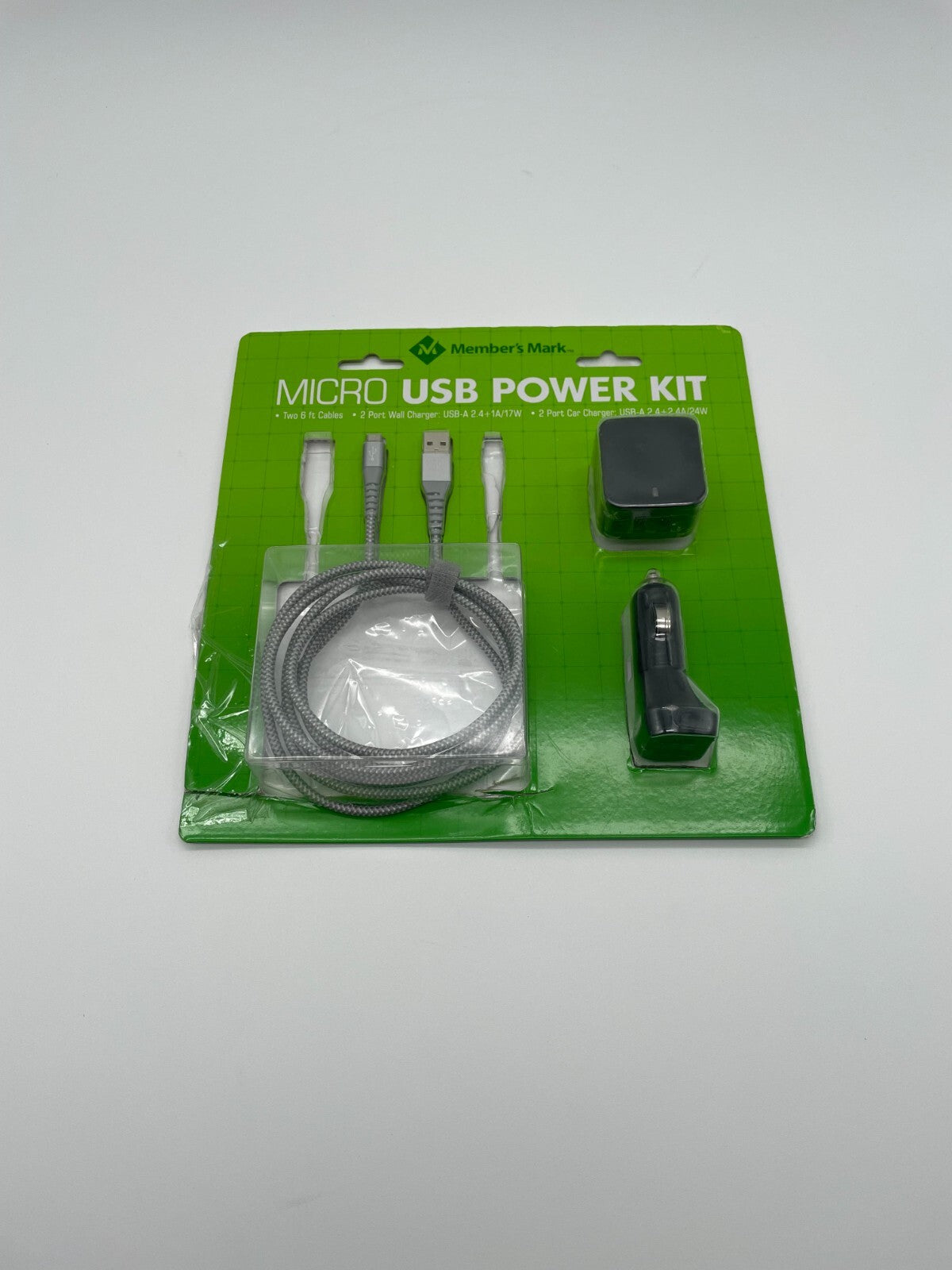 Member's Mark Micro USB Power Kit, Car & Wall Charger w/ Cables