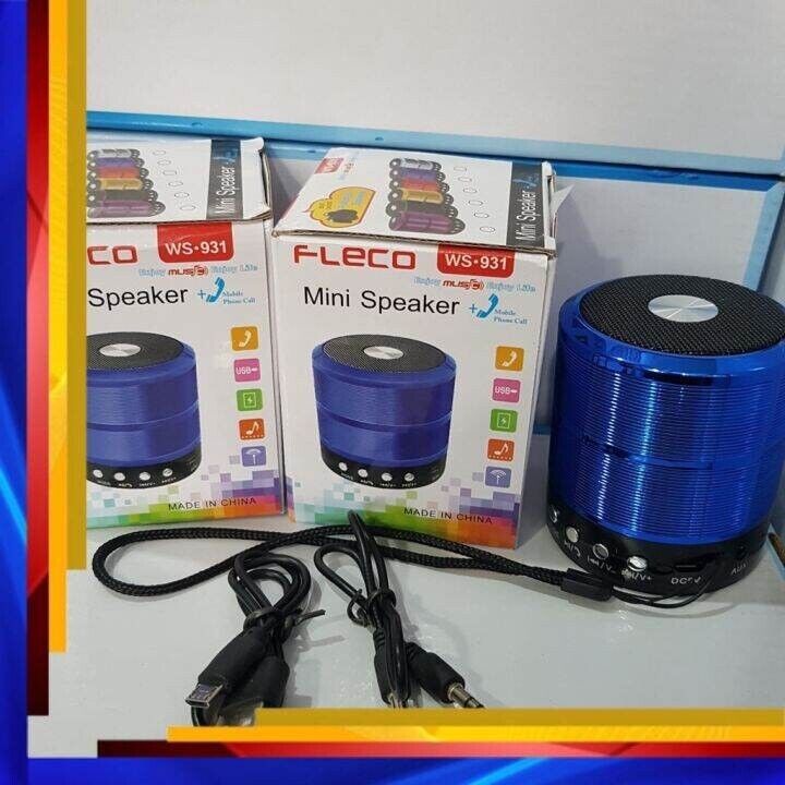 BLACK FLECO Mini WS-931 Wireless Autodyne Speaker, Mobile Phone Call and USB