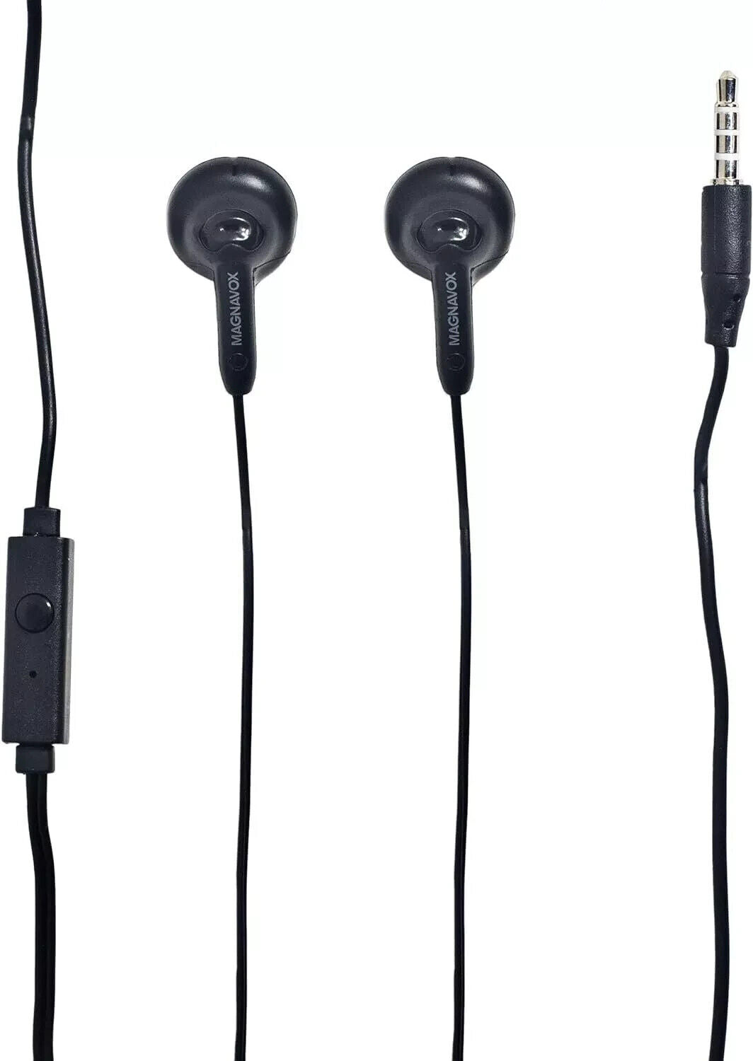 Magnavox Snug Fit+ Smooth Bass Handsfree Earphones w/ Mic & Control, Black - NEW