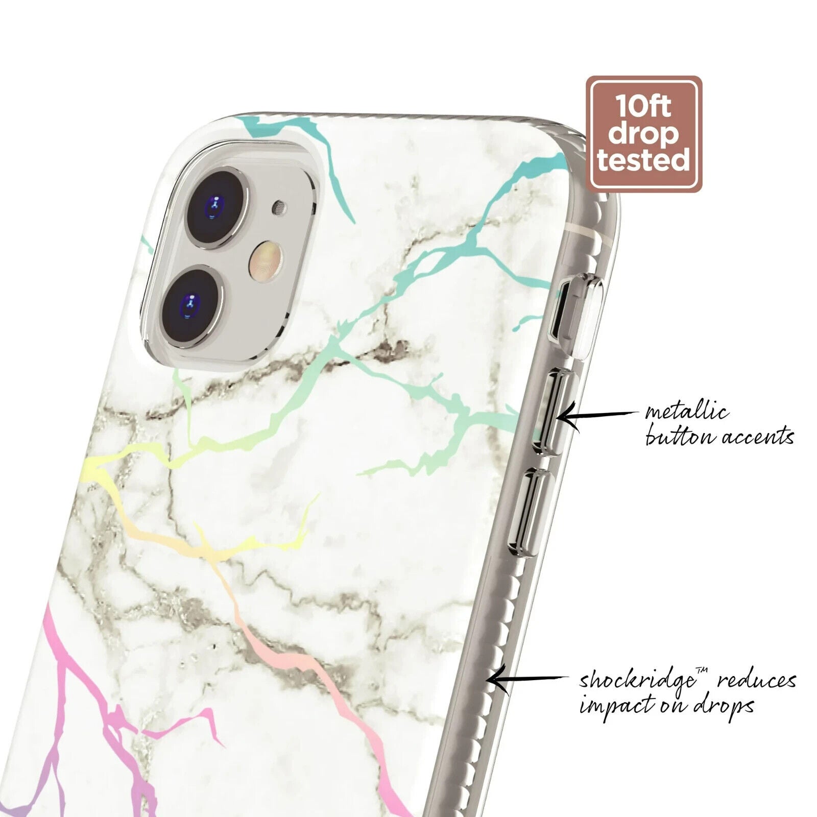 Fellowes Fashion Phone Case for iPhone 11/XR in Iridescent Marble