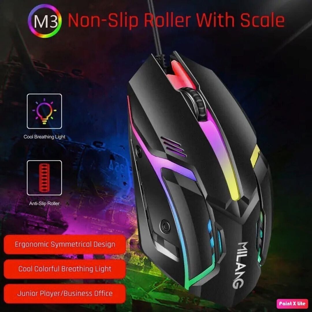 Milang Luminous Game Mouse, Limit Blade, Sports Gaming Series Rainbow Backlight