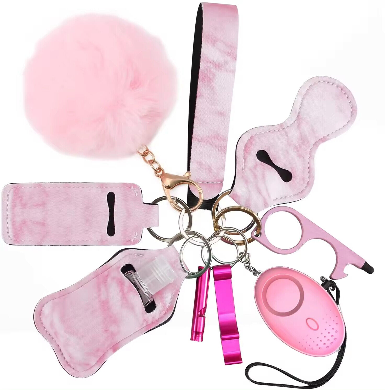 Cute Self Defense Keychain for Women 10 pcs Set Pretty Accessories Key Chain