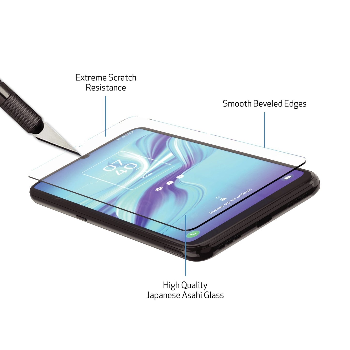 New Alcatel TCL 4X 5G: DuraGlass Tempered Glass Screen Protector | PACK OF THREE