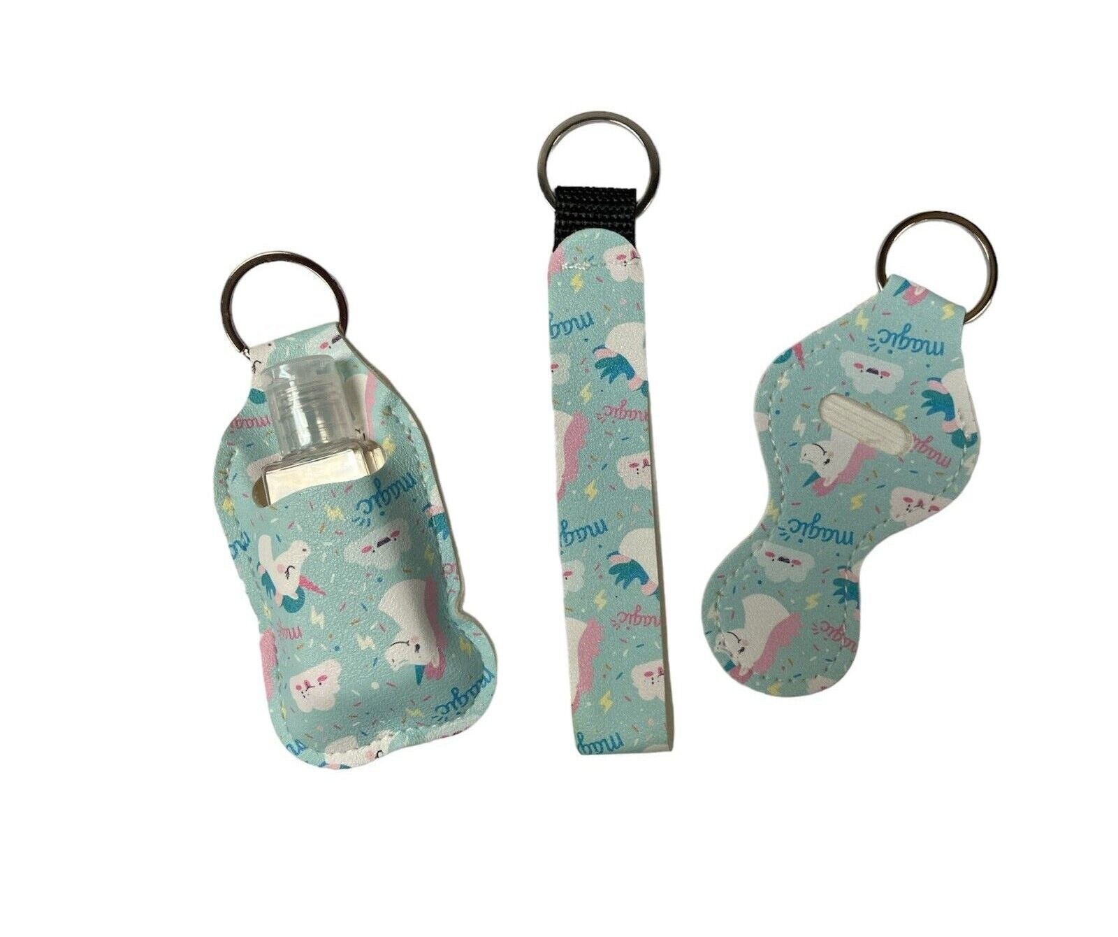 Decortive Keychain with Refillable Hand Sanitizer Bottle, Travel Key Chain Women