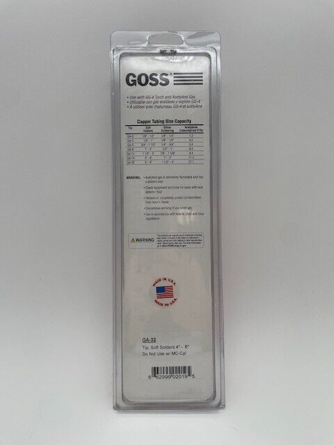 Goss Target Torch Air-Acetylene GA-32 Tip for GG-4 Torch - NEW