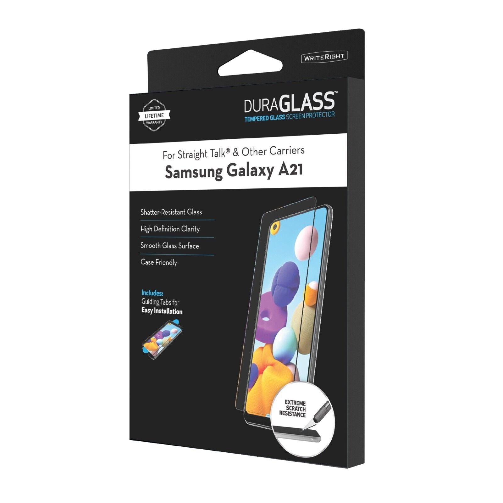 DuraGlass for Samsung Galaxy A21 Premium Shatter Resistant Screen Protector