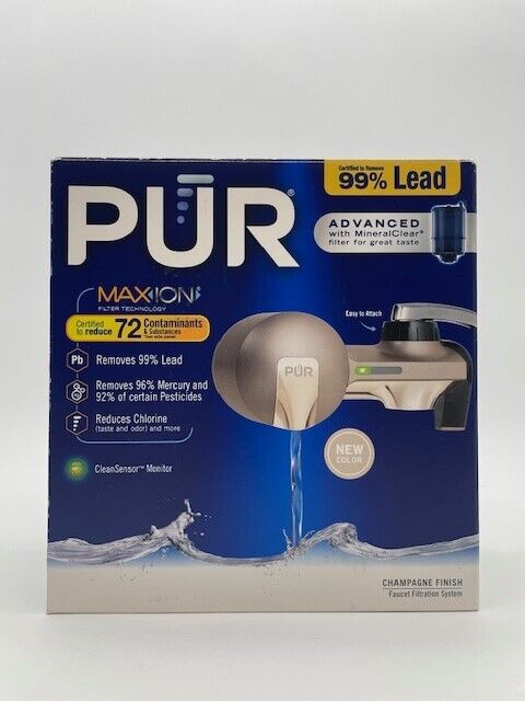 PUR MAXION Faucet Water Filtration System, Champagne, Model PFM360F