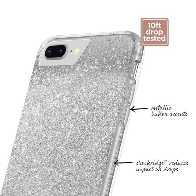 iPhone protector, 6/6s/7/8 Plus,  Mirror Ombre Glitter, PROTECTIVE AND PRETTY