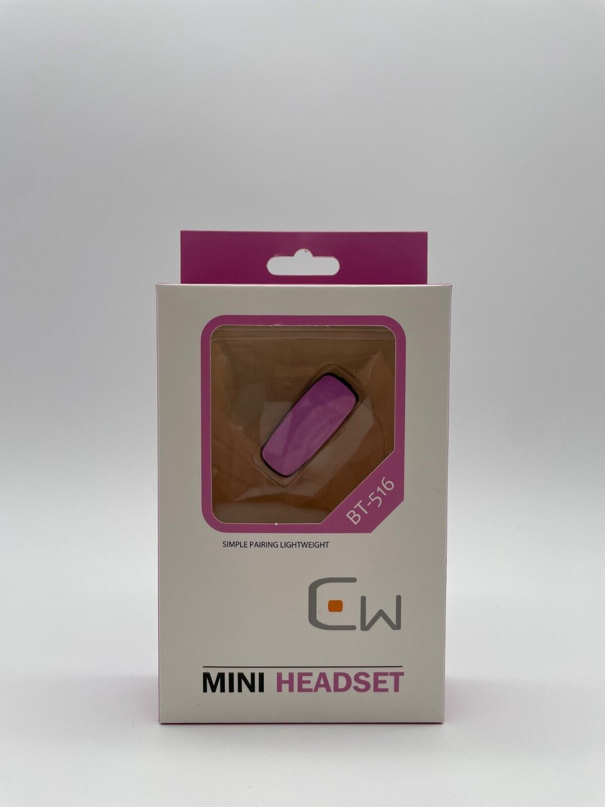 CW Mini Bluetooth Headset BT-516, Pink, Easy Pairing, Single Ear Piece  - NEW