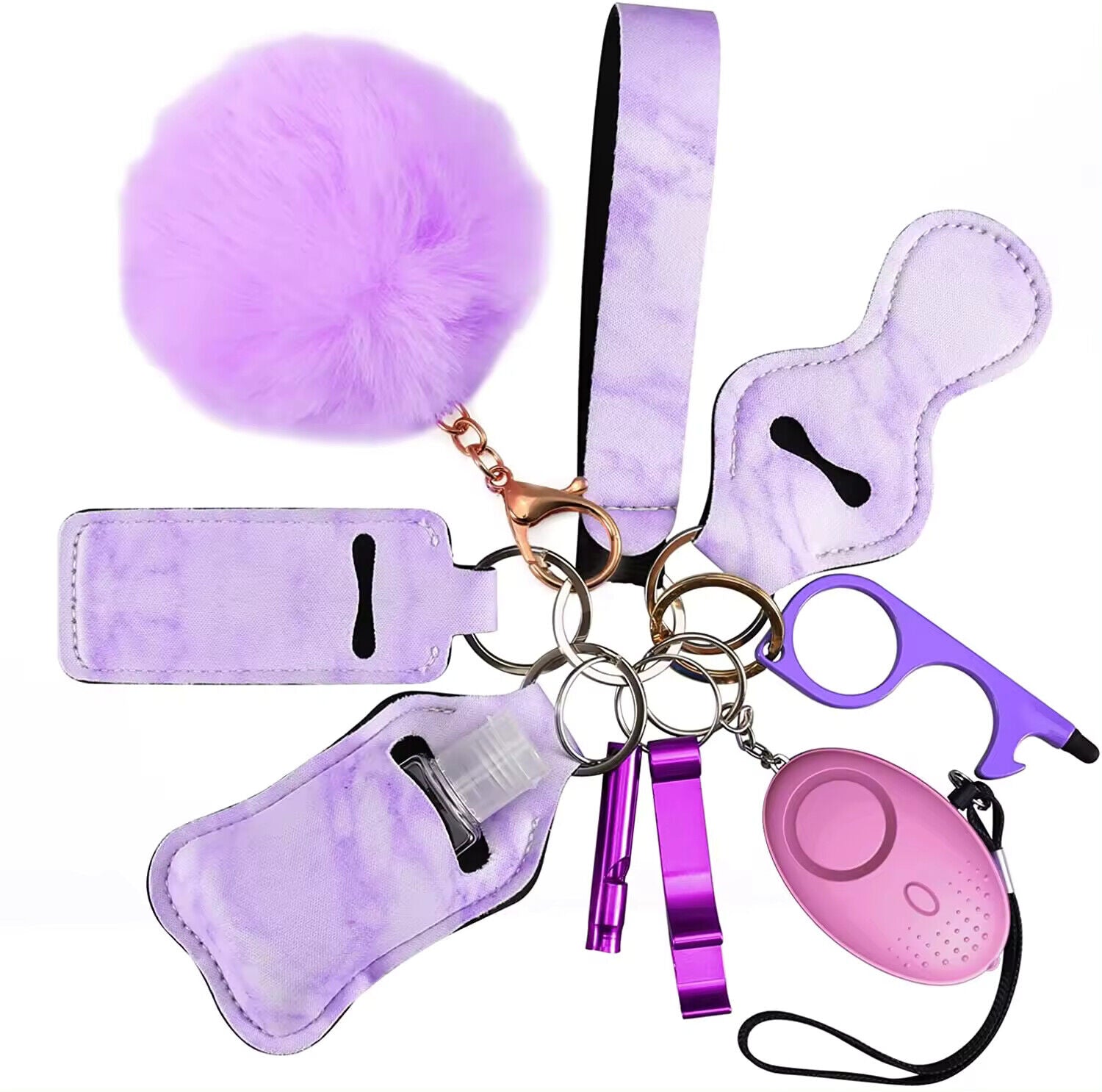 Cute Self Defense Keychain for Women 10 pcs Set Pretty Accessories Key Chain