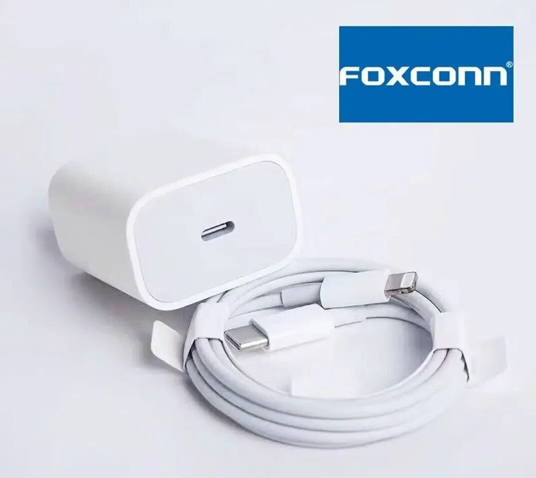 NEW 10 COUNT Foxconn 18W Wall Cubes/Brick &Type-C to 8-Pin Connector for iPhones