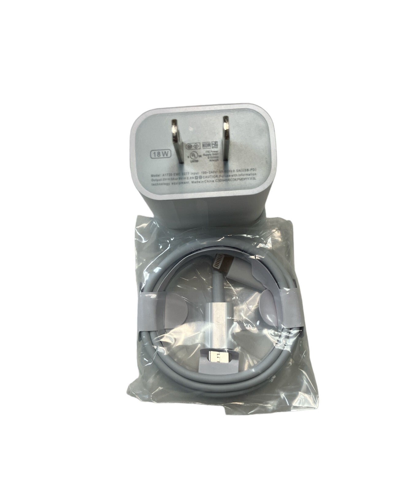 NEW 10 COUNT Foxconn 18W Wall Cubes/Brick &Type-C to 8-Pin Connector for iPhones
