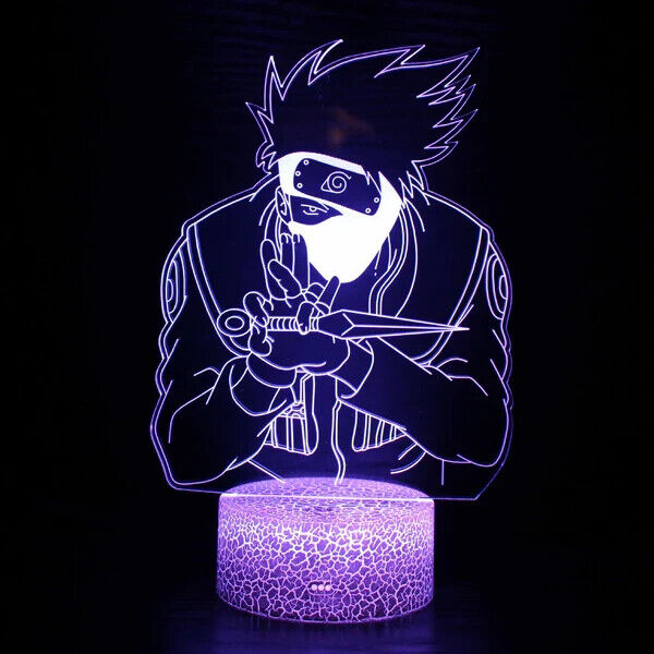 3D Lamp Illusion- Acrylic Led  Light Anime Naruto Kakashi 3D Lamp- Black Base