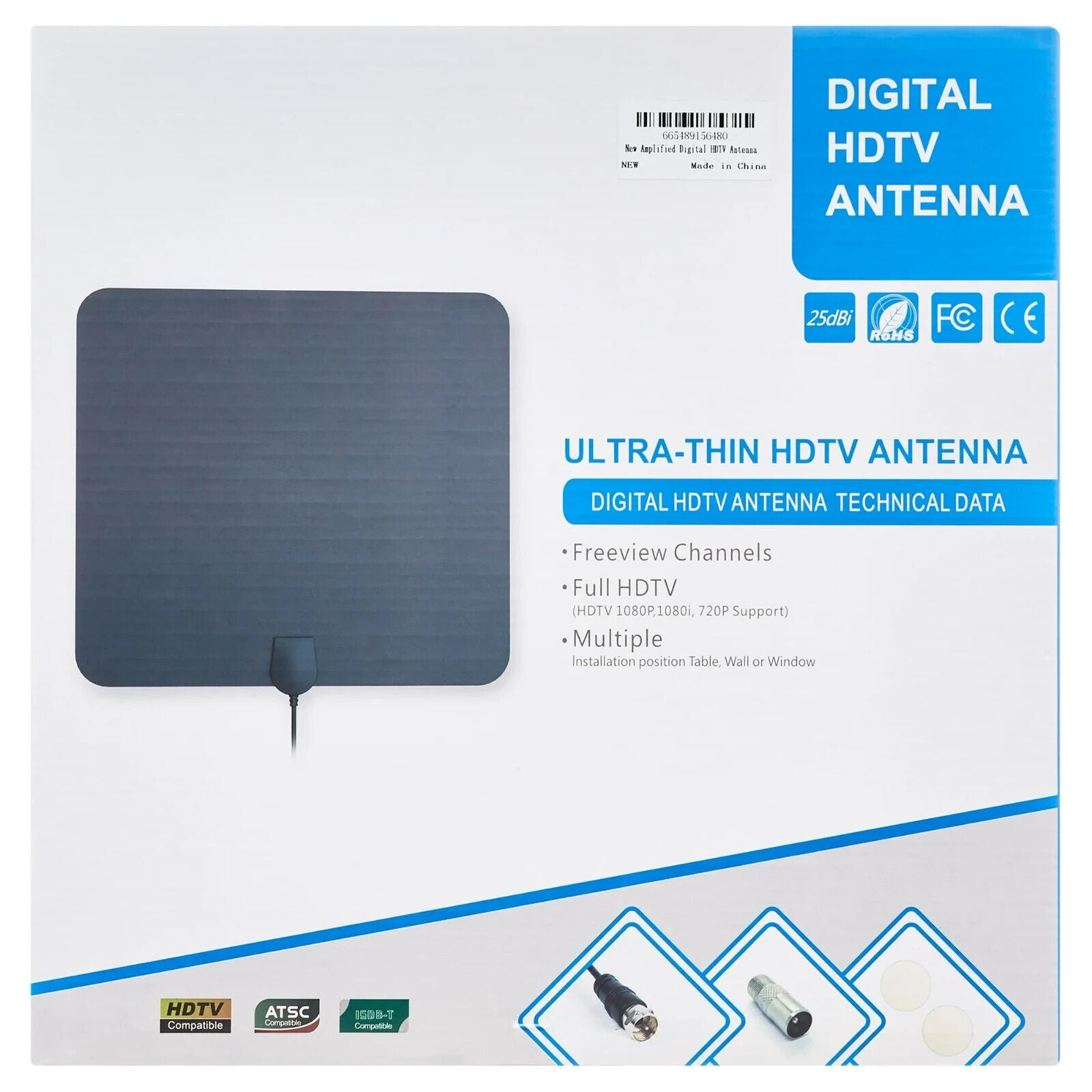 Amplified Digital TV Antenna 1080p Full HDTV Indoor Digital TV Antenna