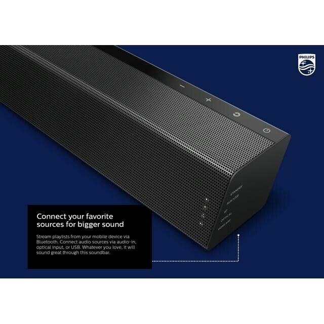 Philips 7000 Series B7305 2.1 Channel 300W Dolby Audio Soundbar Subwoofer-Black