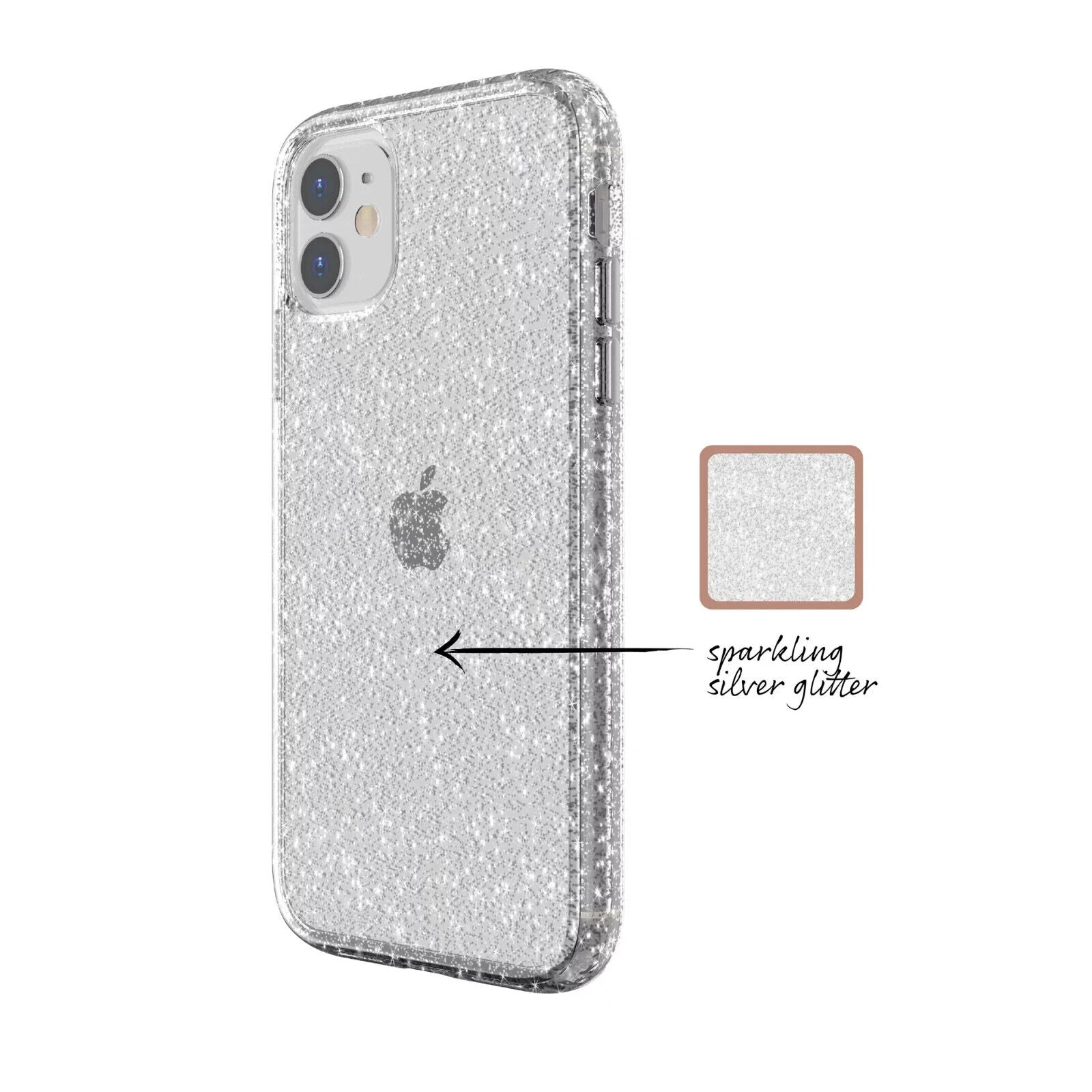 Fellowes iPhone 11 Silicone Shockridge Case also fits iPhone XR Gold Glitter