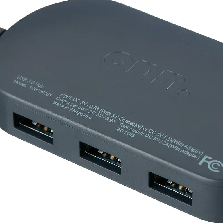 Surf Onn. Powered USB 3.0 Hub w/ 4 USB 3.0 Ports, Black
