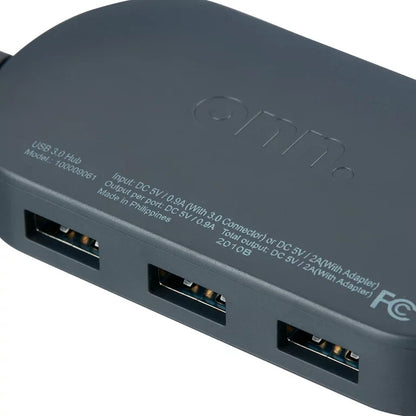 Surf Onn. Powered USB 3.0 Hub w/ 4 USB 3.0 Ports, Black