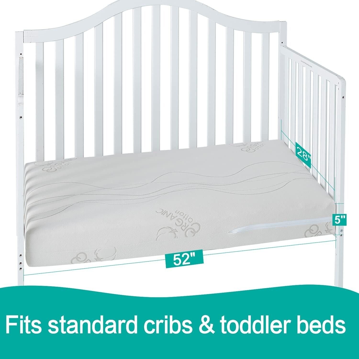 Wonder Dream Mini Crib Mattress, Organic Cotton, 100% Breathable, Non Toxic