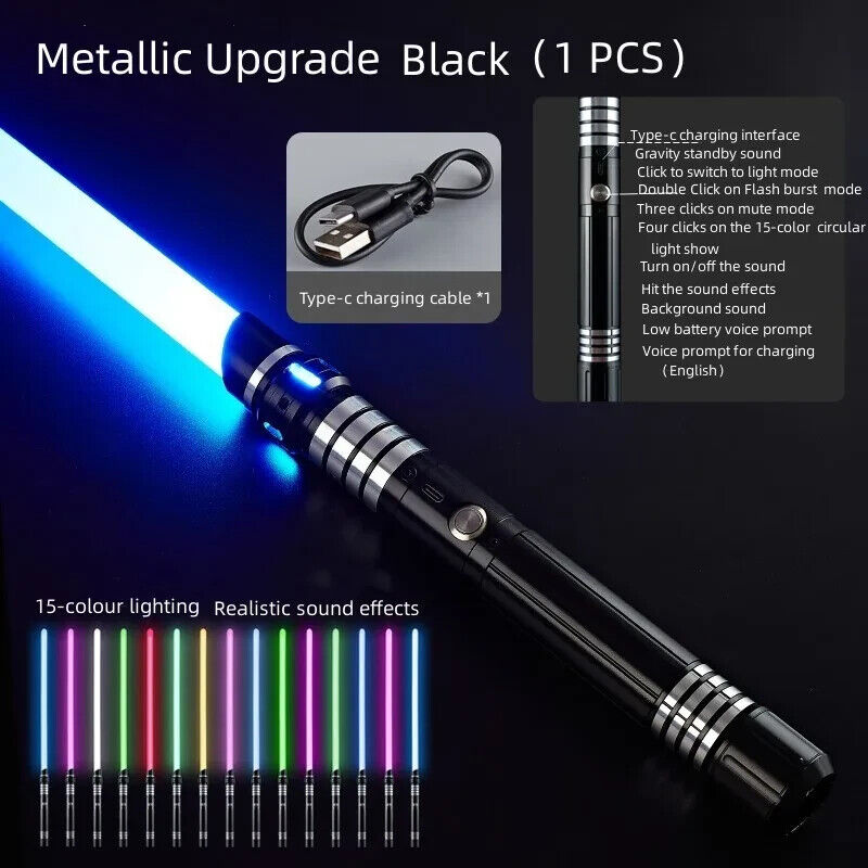 Lightsaber w/ Lights & Sound, 31in w/ Hilt, 22" Polycarbonate Blade, Connectable