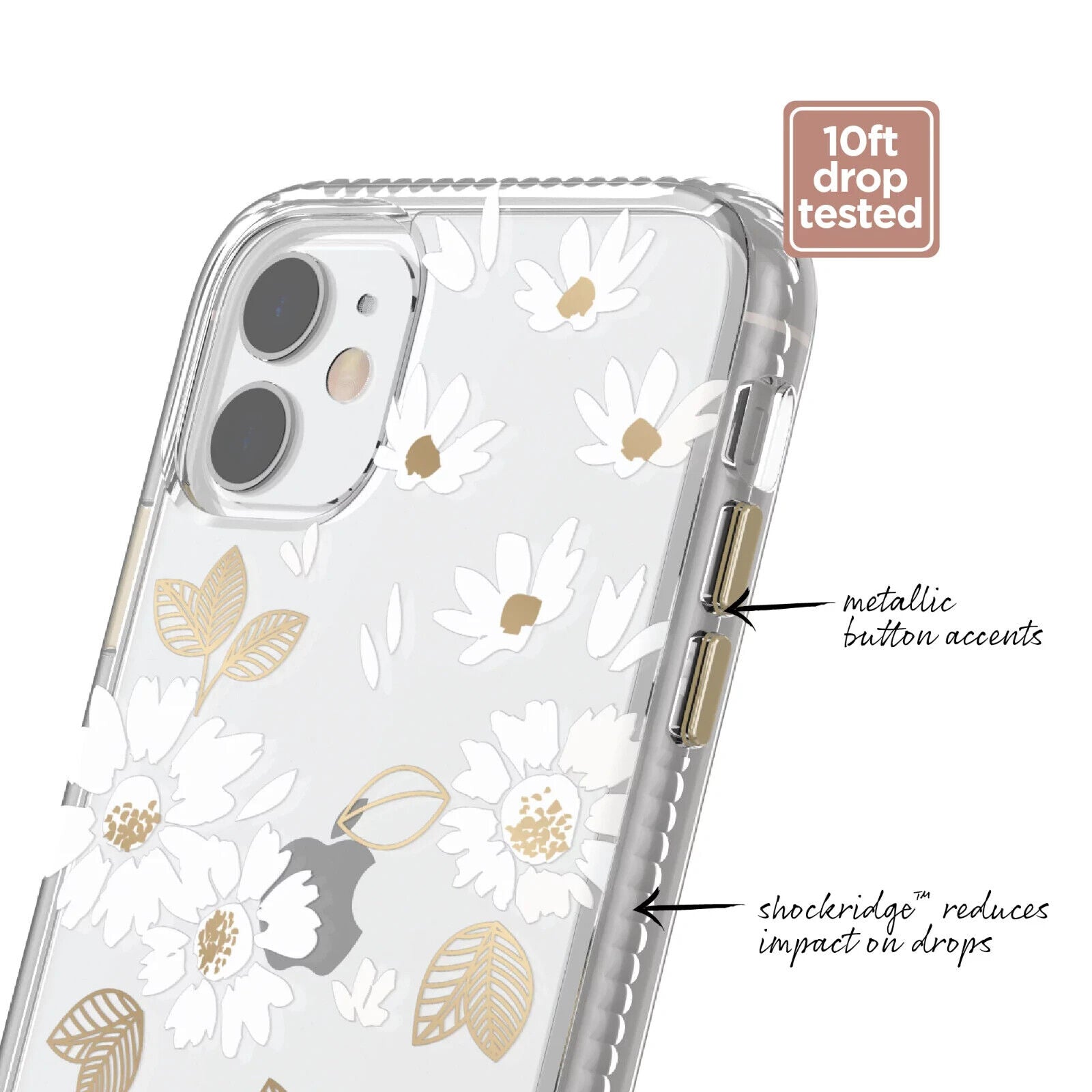 Clear White Floral Phone Case for iPhone 11 & iPhone XR