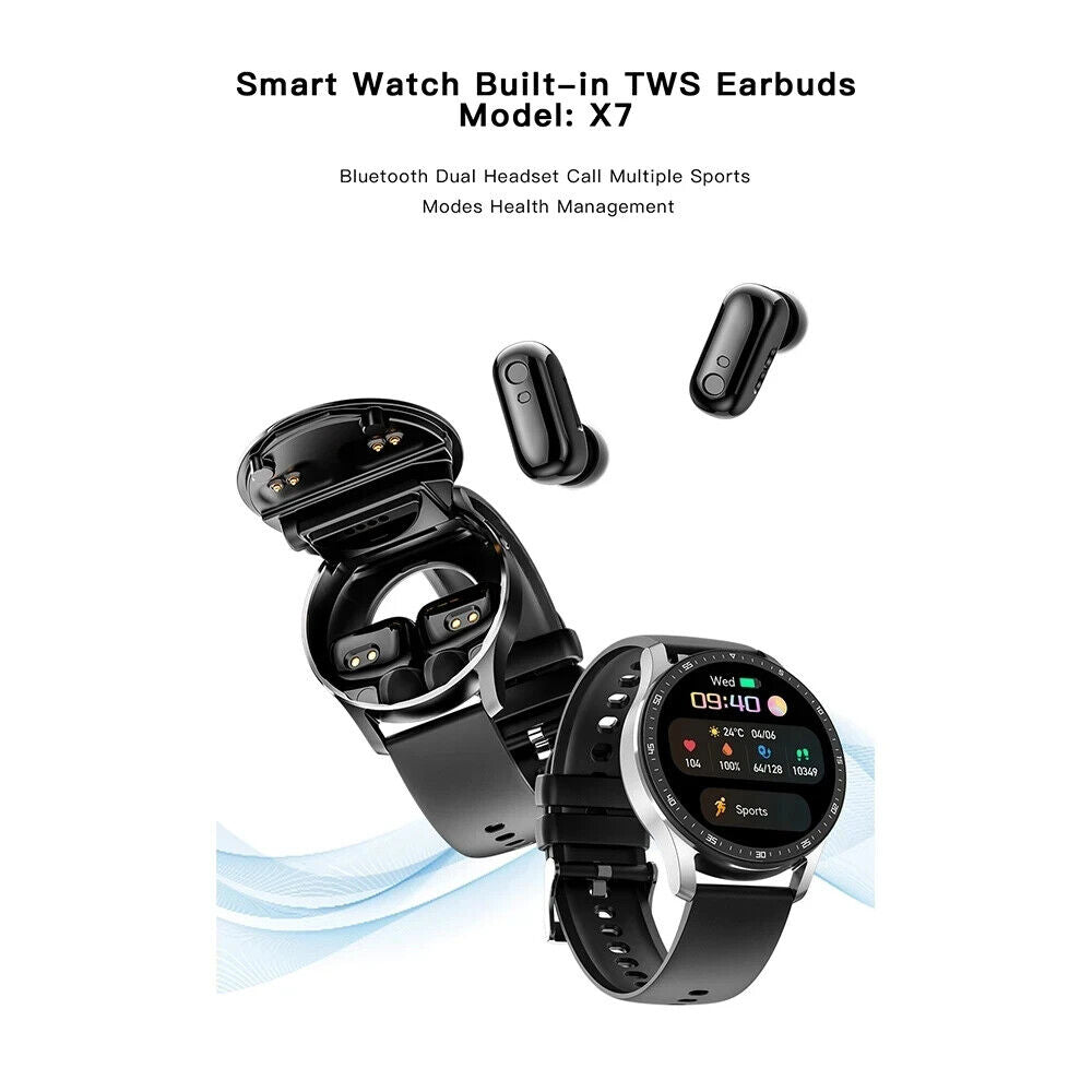 Wireless Smartwatch TWS in Ear Earbuds Stereo Call 1.39'' Touch Screen Round