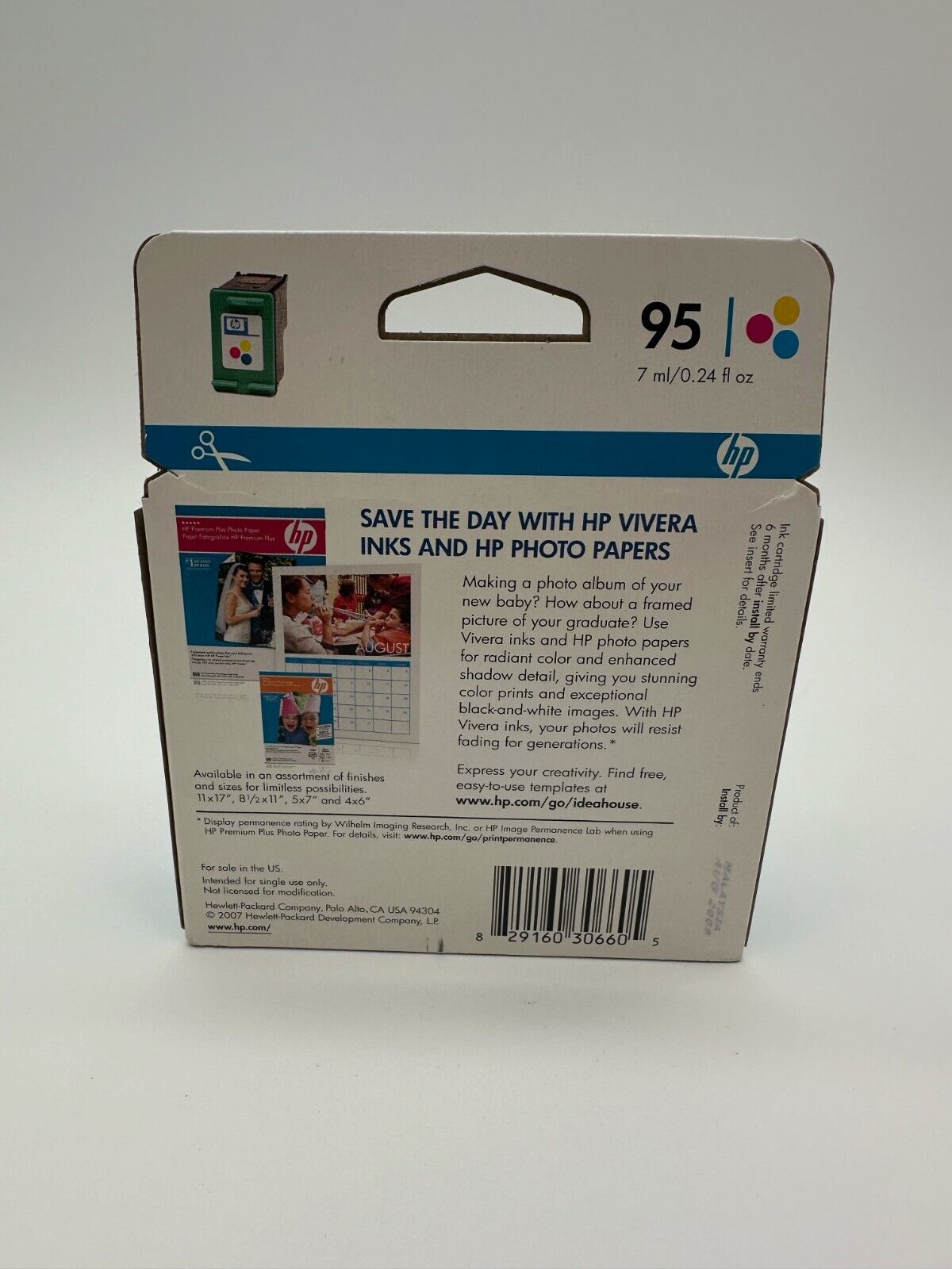 HP Genuine 95 Tri-color Ink Cartridge In Retail Box, EXPIRED IN 2009