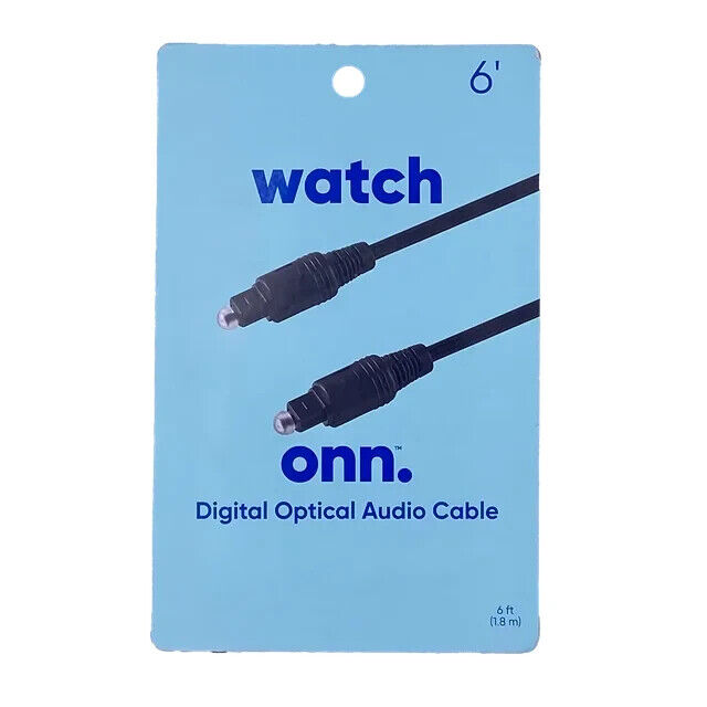 WATCH Onn Digital Optical  Audio Cable 6 Ft 100008593 Black