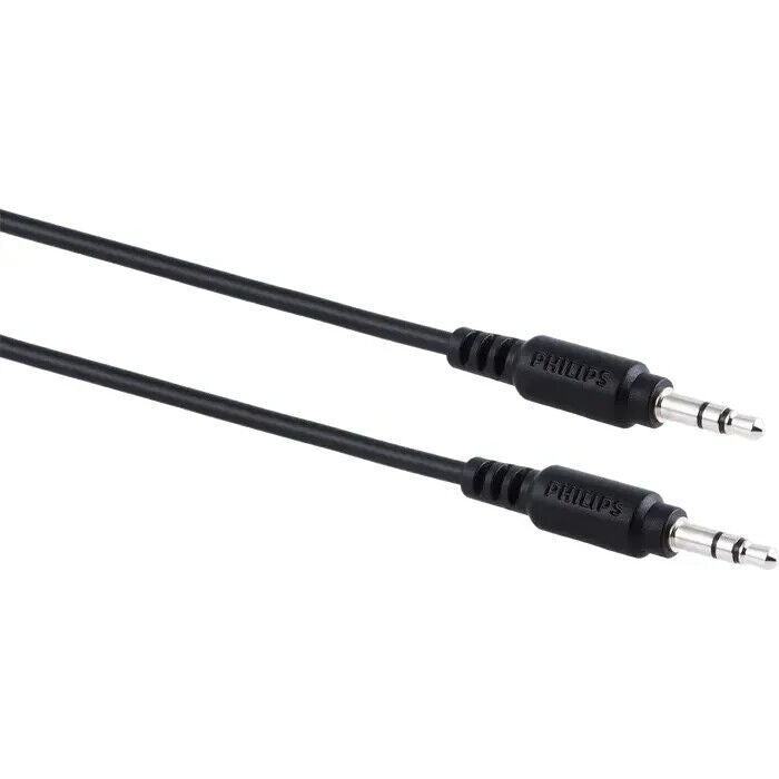 Philips 3.5mm Audio Cable 6ft / 1.8m, SWA9236B/27, Black, For All Brands - New