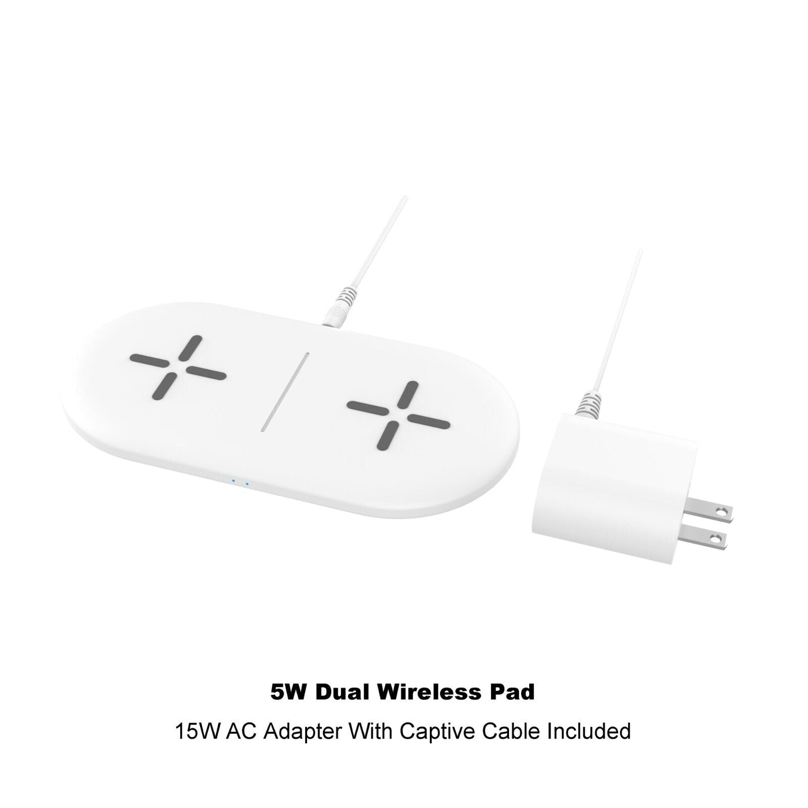 Onn WIAWHT100012443 Dual-Coil Wireless Charging Pad, 5W per coil