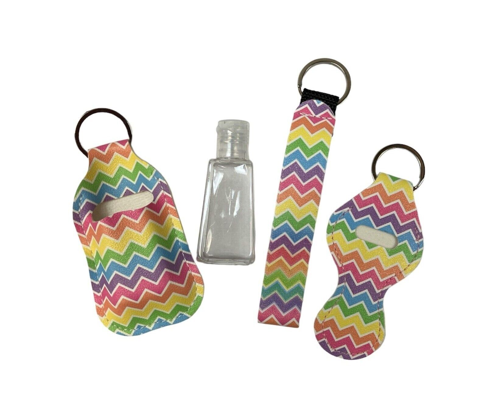 Decortive Keychain with Refillable Hand Sanitizer Bottle, Travel Key Chain Women