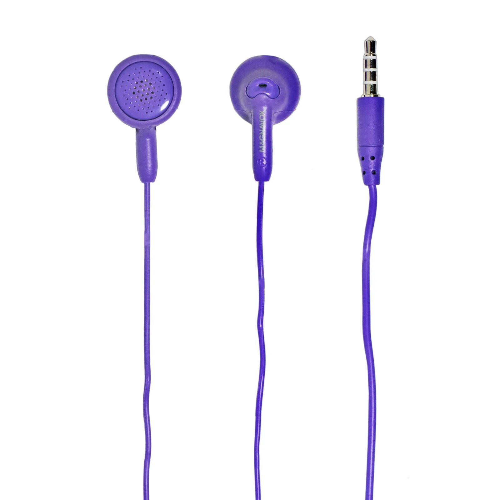 Magnavox Snug Fit+ Smooth Bass Handsfree Earphones w/ Mic & Control, Purple--NEW